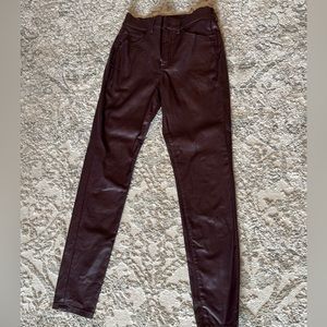 Burgundy wax jeans